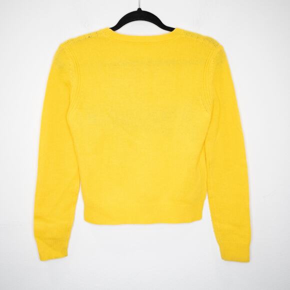 Alberta Ferretti Thursday Sweater Yellow Blue Graphic Wool Cashmere ASO SZ 4 - Picture 4 of 10